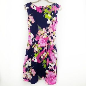 Vince Camuto floral scuba fit and flare dress Navy